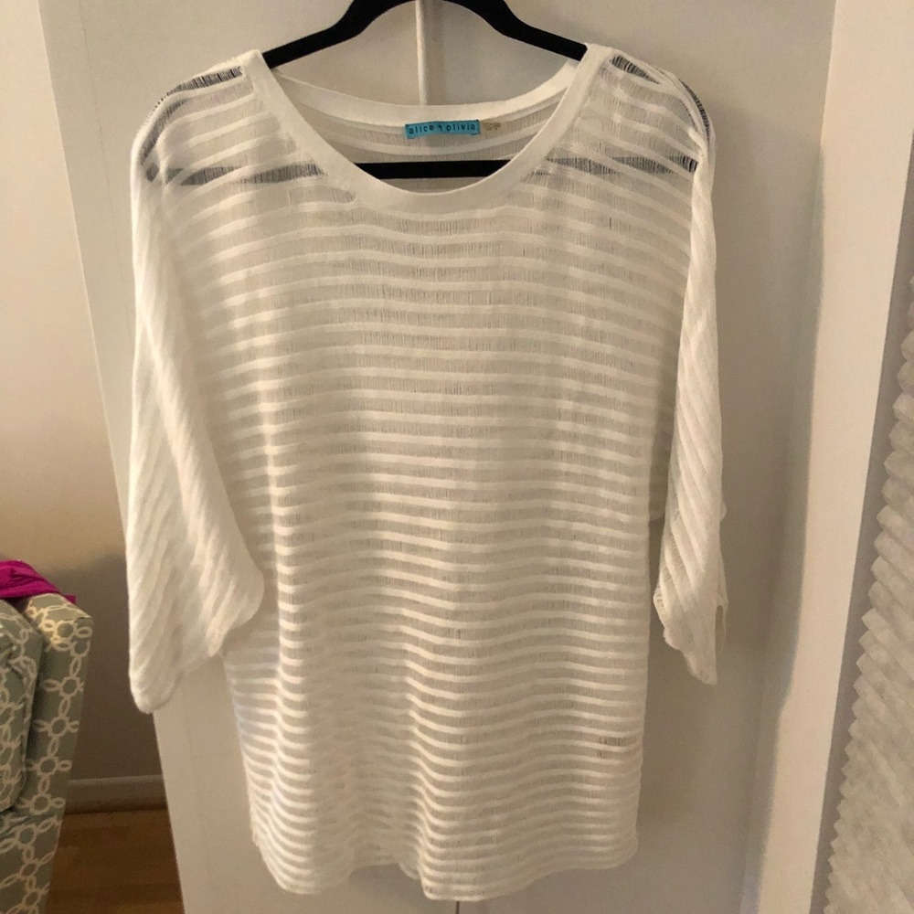 White Alice + Olivia knit top